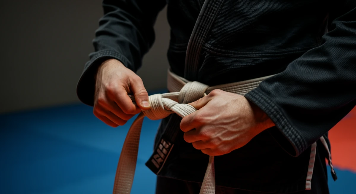 bjj vyön solmiminen kädet lähikuva