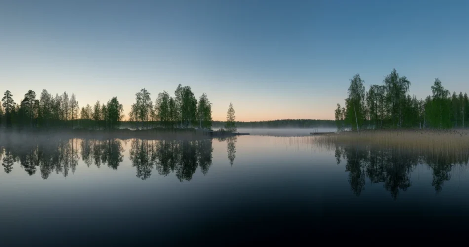 Hiljaisuusretriitti Suomessa – aamunkoiton hiljaisuus suomalaisella järvellä
