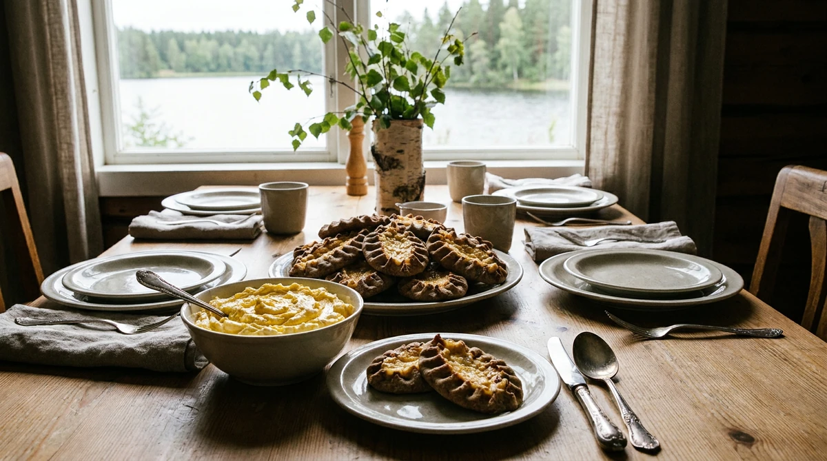 karjalanpiirakat resepti tarjoiltuna