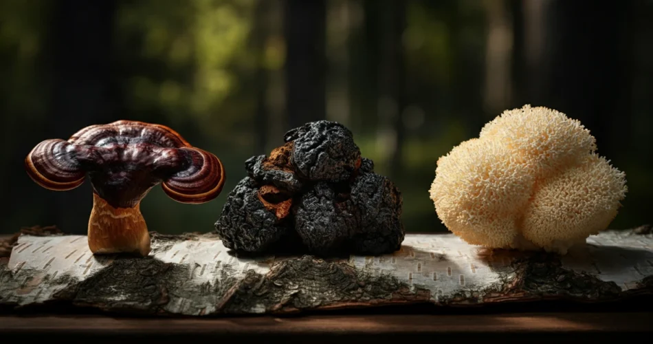 Lääkesieni vertailu – reishi, chaga ja lions mane suomalaisessa metsässä