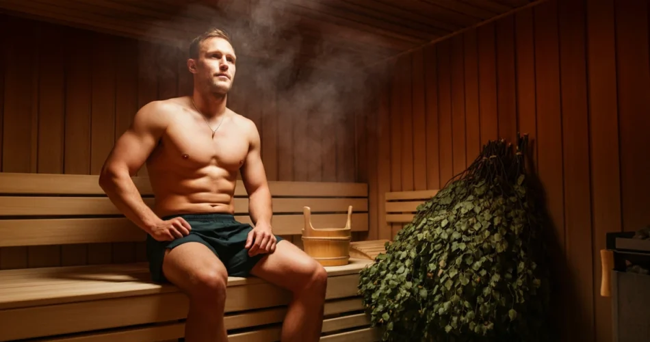 Sauna treenin jälkeen – suomalainen urheilija rentoutuu löylyssä harjoituksen jälkeen